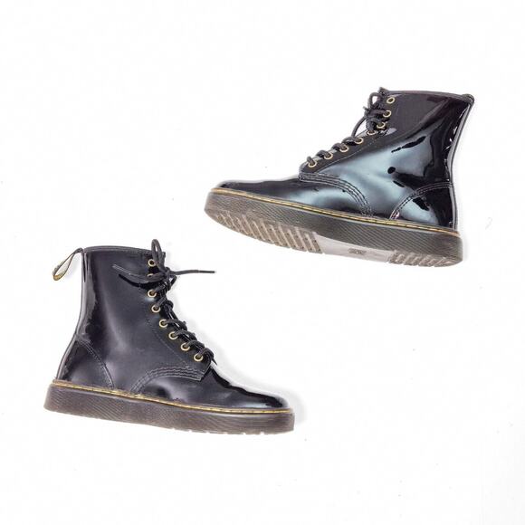 Dr. Martens Women’s Boots Grunge Punk Emo Black Patent Leather Zavala Size 9 - Picture 3 of 6